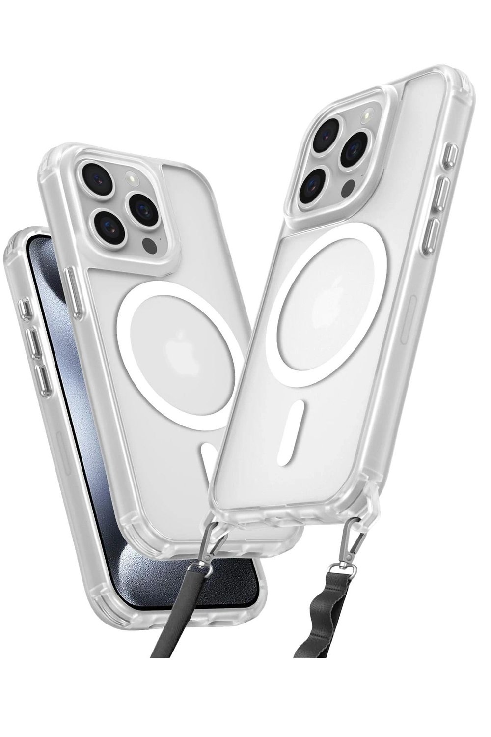 Mey İthalat®  iPhone 15 Pro Max Kılıf Enka Magsafe Silikon Kılıf - Şeffaf