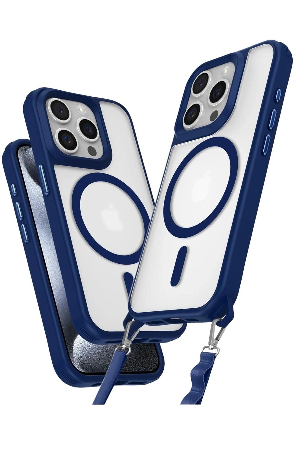 Mey İthalat®  iPhone 15 Pro Max Kılıf Enka Magsafe Silikon Kılıf - Lacivert