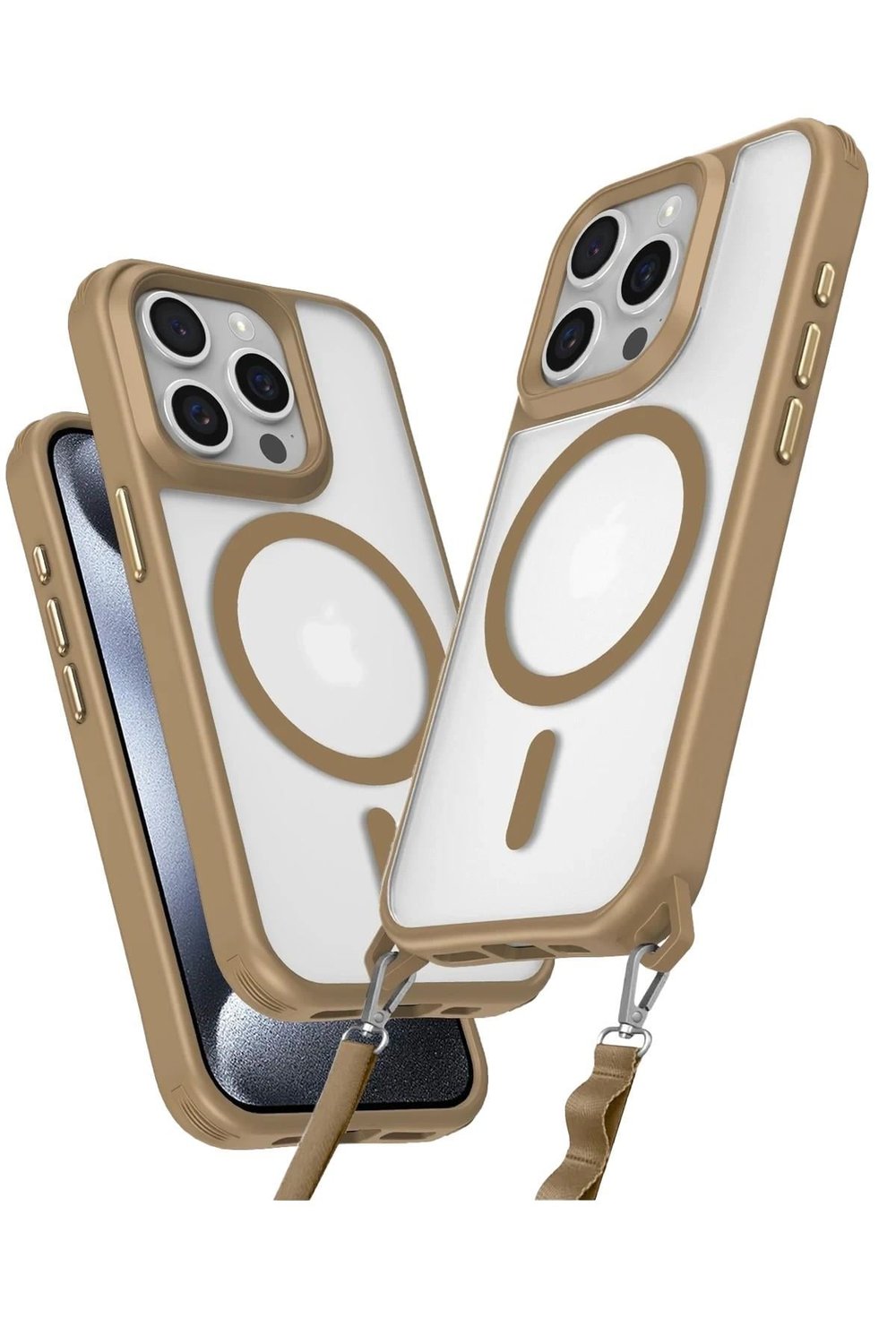 Mey İthalat®  iPhone 15 Pro Max Kılıf Enka Magsafe Silikon Kılıf - Desert