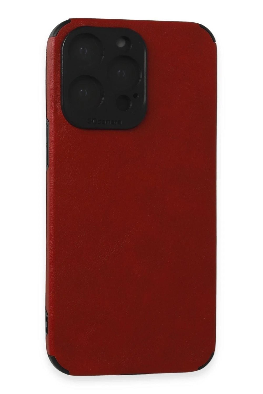 Mey İthalat®  iPhone 15 Pro Max Kılıf Loop Deri Silikon - Kırmızı