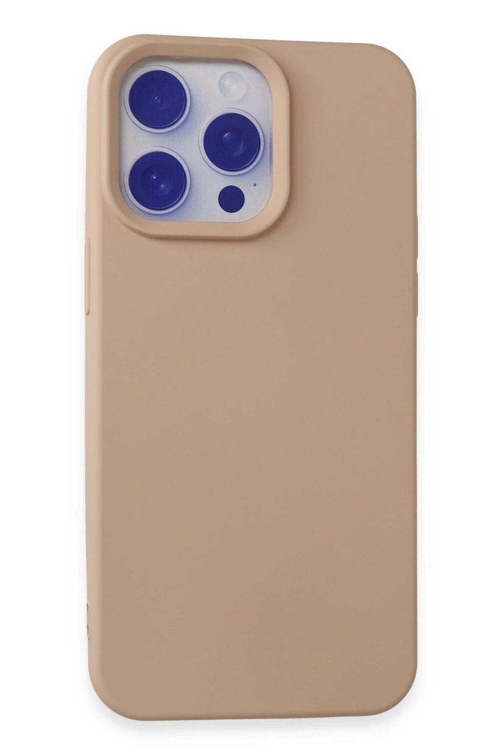 Mey İthalat®  iPhone 15 Pro Max Kılıf Nano içi Kadife Silikon - Pudra