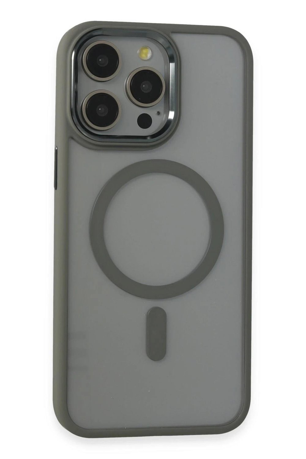 Mey İthalat®  iPhone 15 Pro Max Kılıf Room Magneticsafe Silikon - Gri