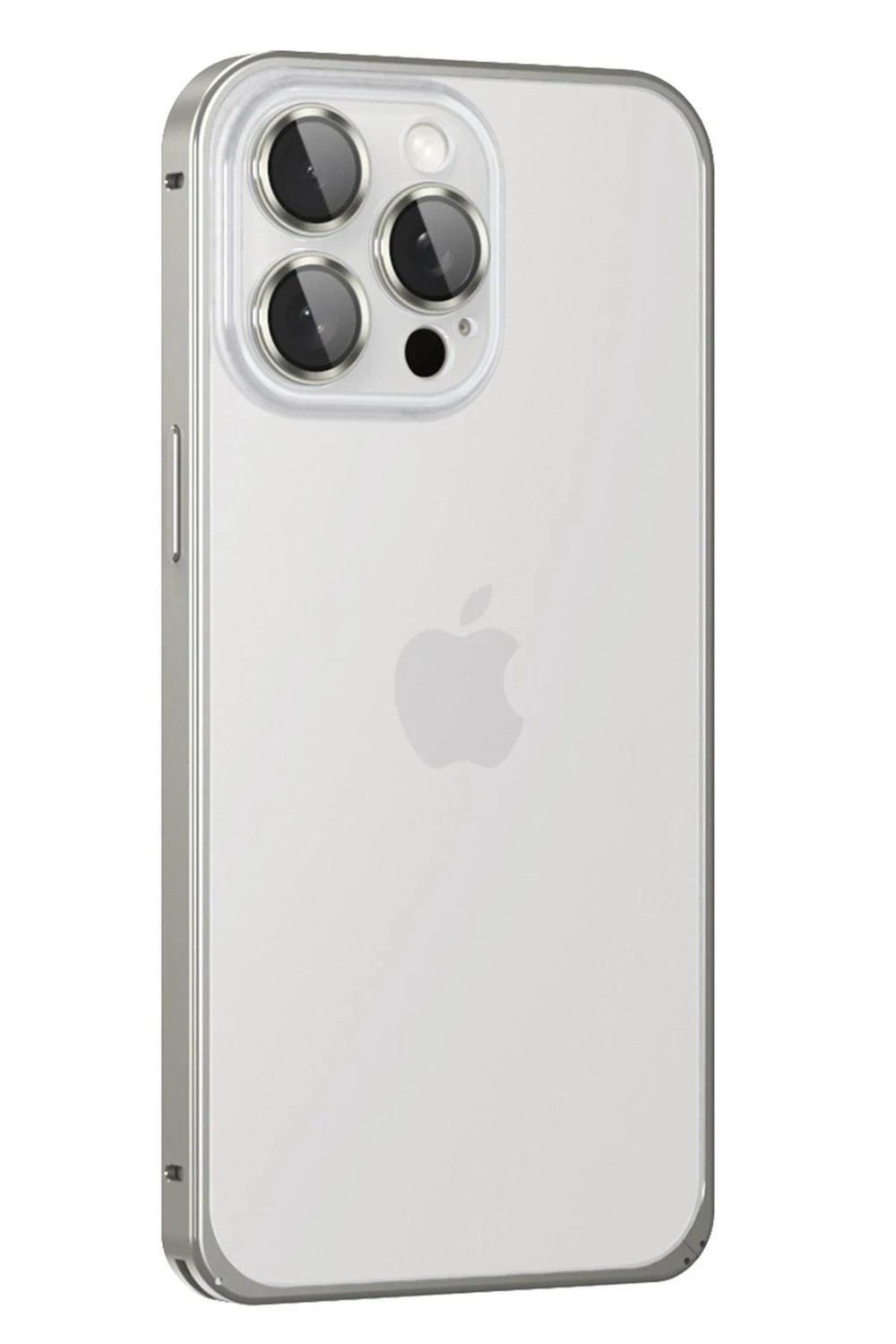 Mey İthalat®  iPhone 15 Pro Metal Bumper Mat Kapak - Gri