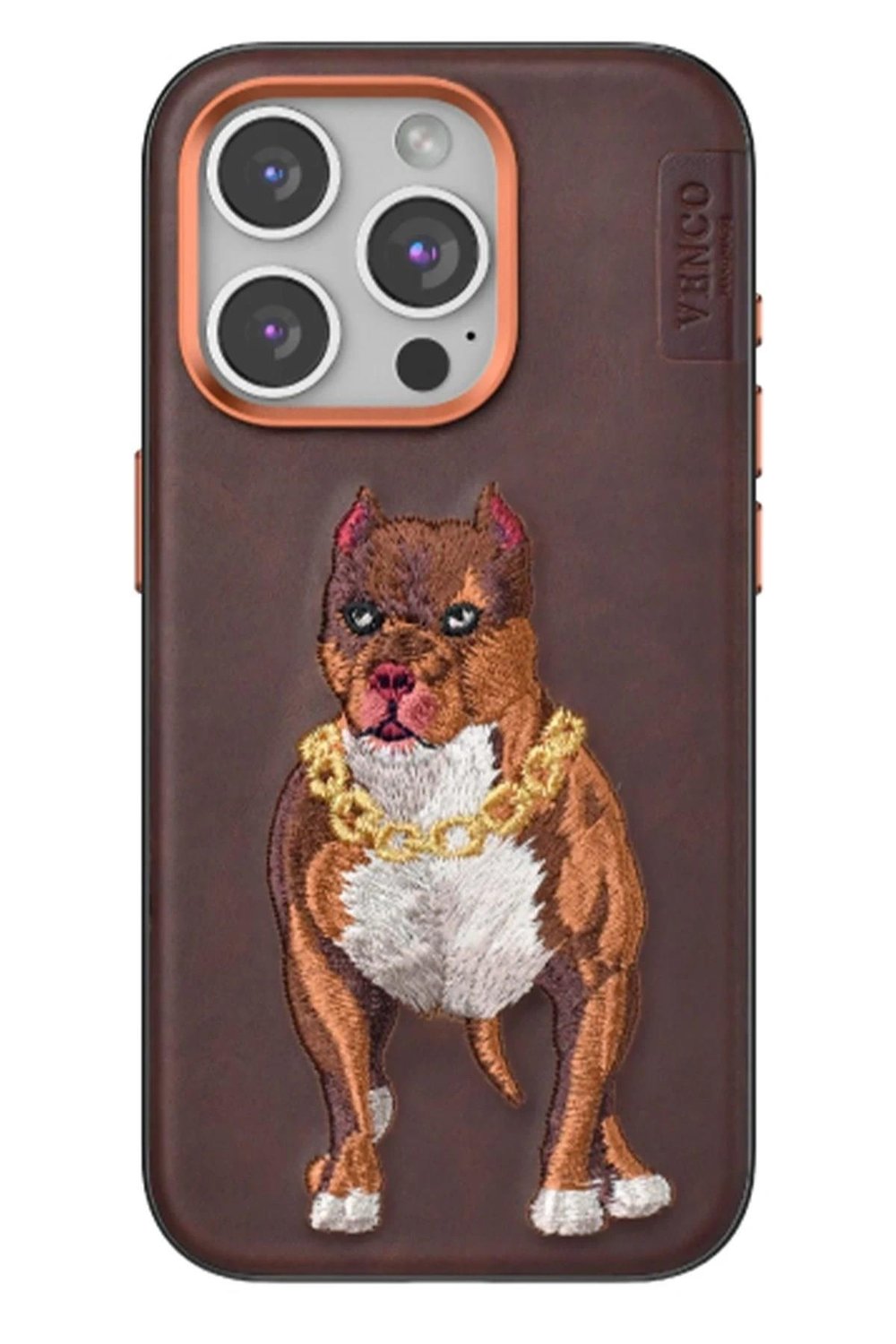 Mey İthalat®  iPhone 15 Pro Perma Desenli Kapak - Kahverengi