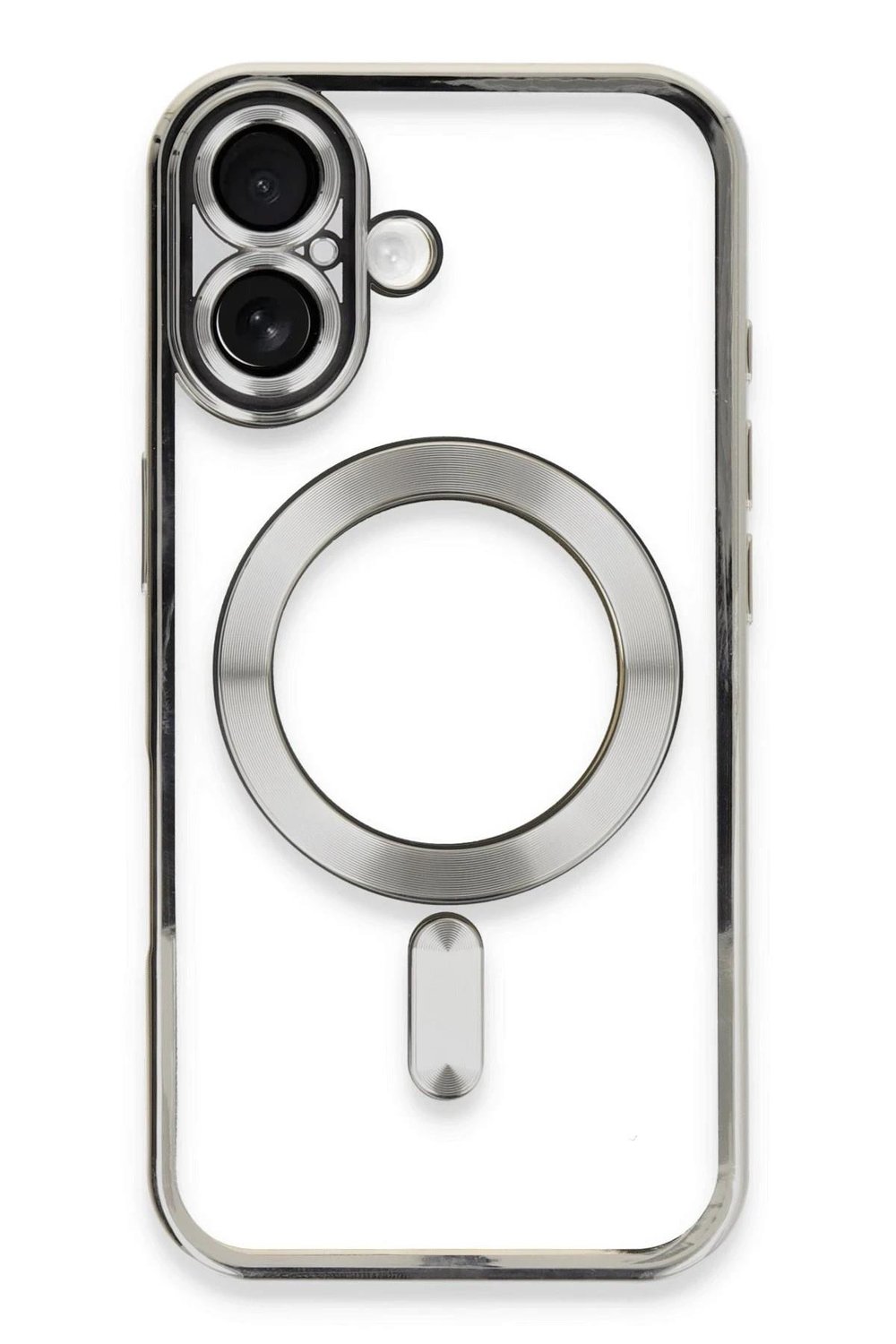 Mey İthalat®  iPhone 16 Kılıf Kross Magneticsafe Kapak - Gümüş