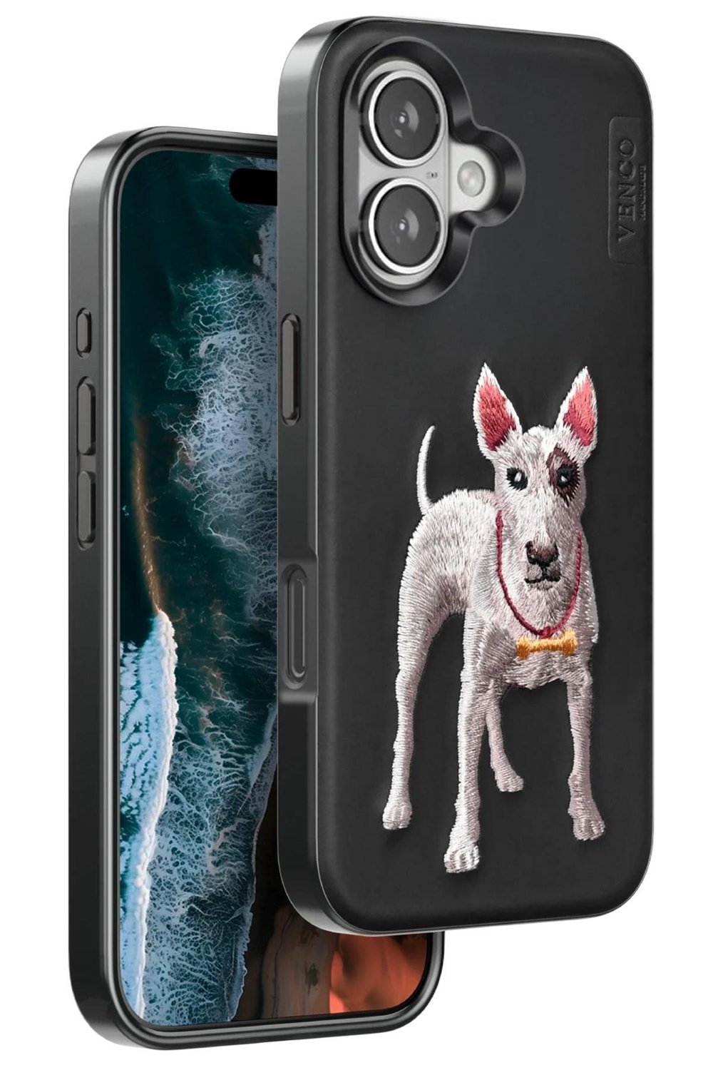 Mey İthalat®  iPhone 16 Perma Desenli Kapak - Siyah