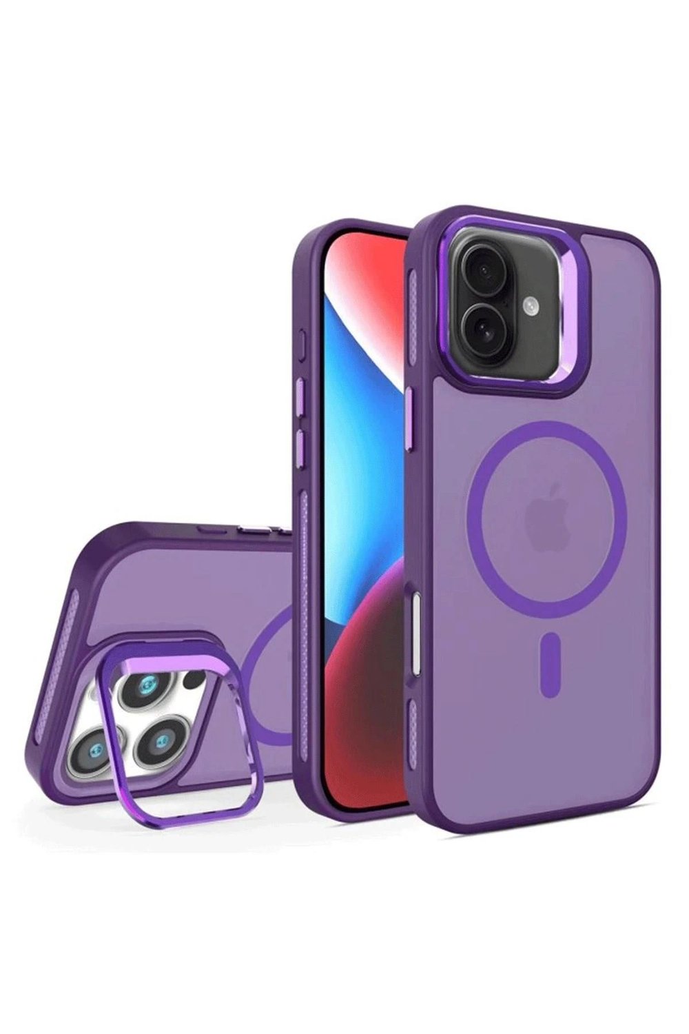 Mey İthalat®  iPhone 16 Plus Flet Lens Magsafe Kapak - Derin Mor
