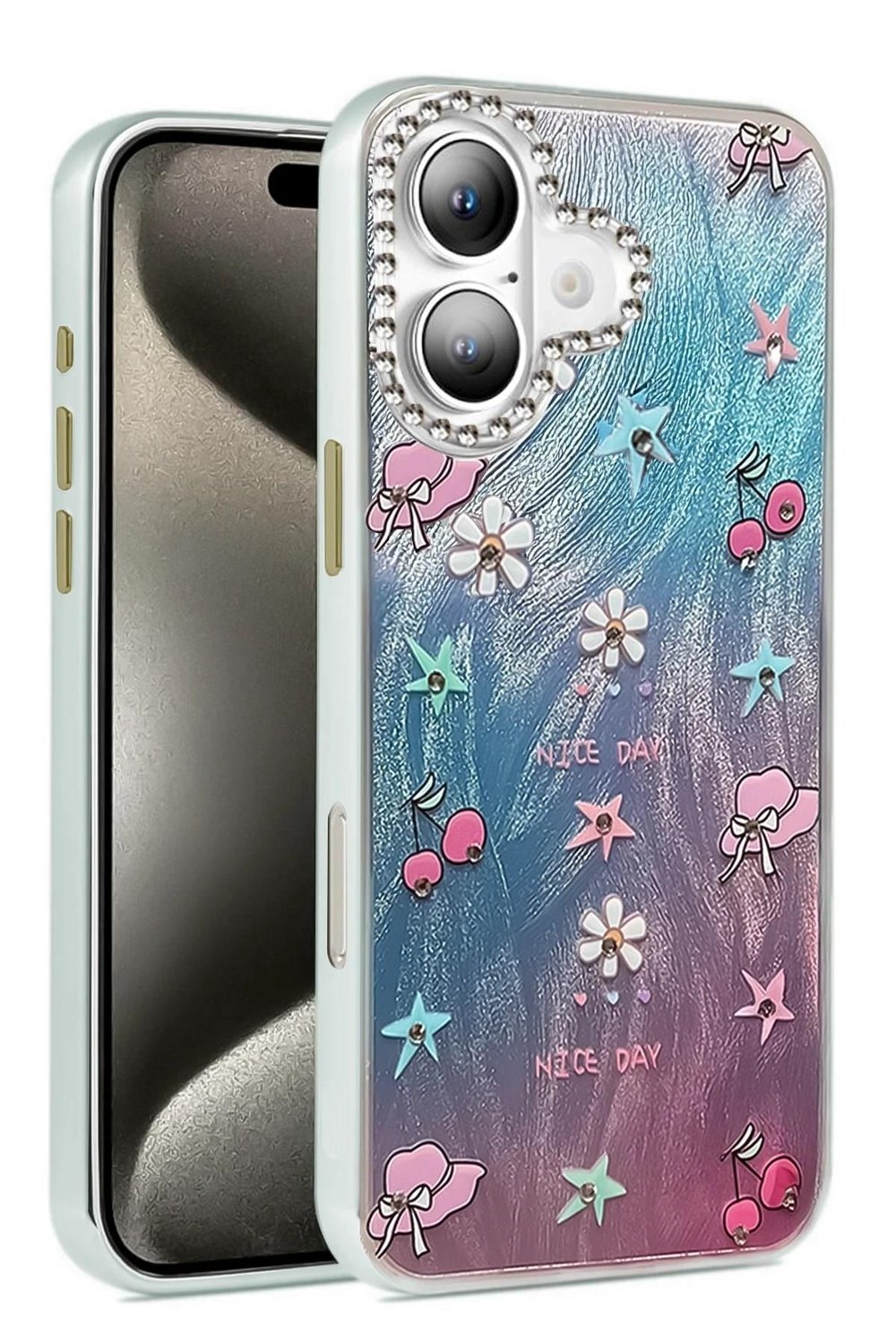 Mey İthalat®  iPhone 16 Plus Kılıf Blade Aynalı Desenli Kapak - Desen 4