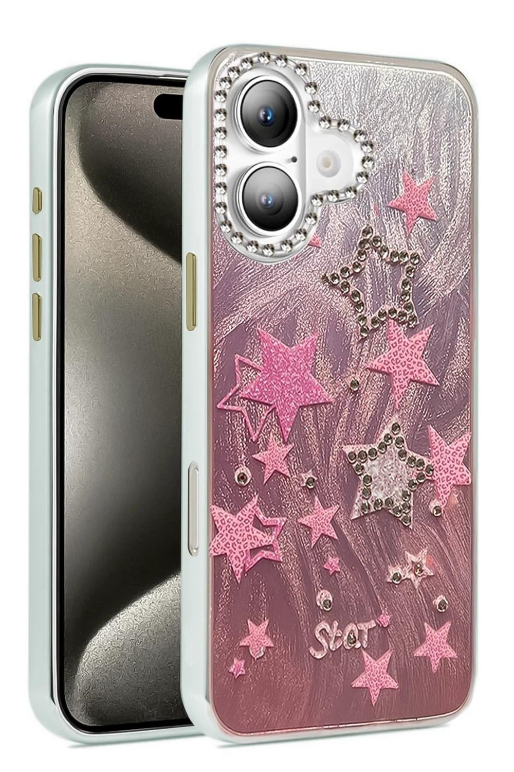 Mey İthalat®  iPhone 16 Plus Kılıf Blade Aynalı Desenli Kapak - Desen 7