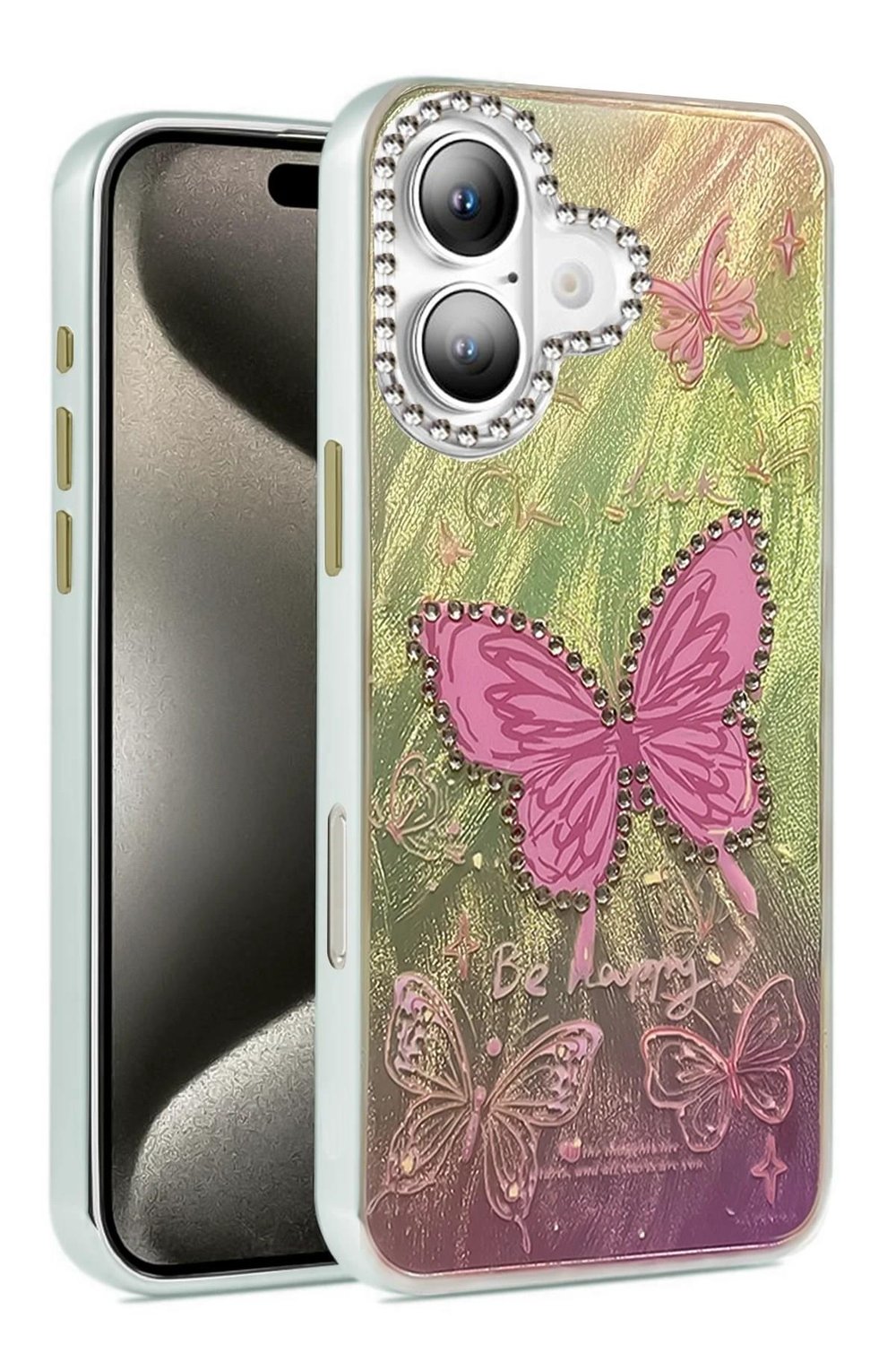 Mey İthalat®  iPhone 16 Plus Kılıf Blade Aynalı Desenli Kapak - Desen 5