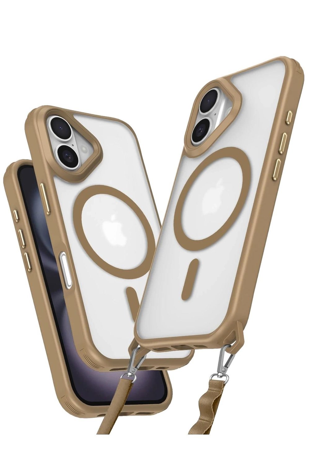 Mey İthalat®  iPhone 16 Plus Kılıf Enka Magsafe Silikon Kılıf - Desert