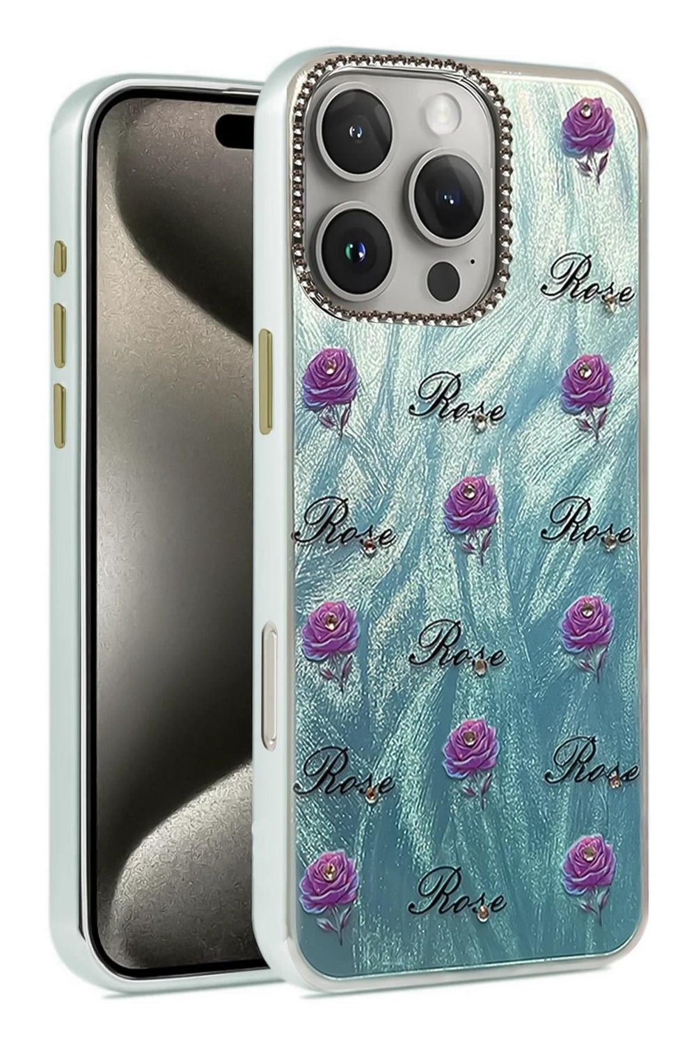 Mey İthalat®  iPhone 16 Pro Kılıf Blade Aynalı Desenli Kapak - Desen 9