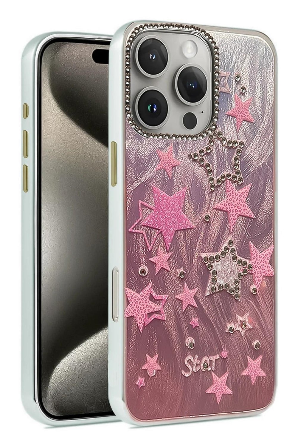 Mey İthalat®  iPhone 16 Pro Kılıf Blade Aynalı Desenli Kapak - Desen 7