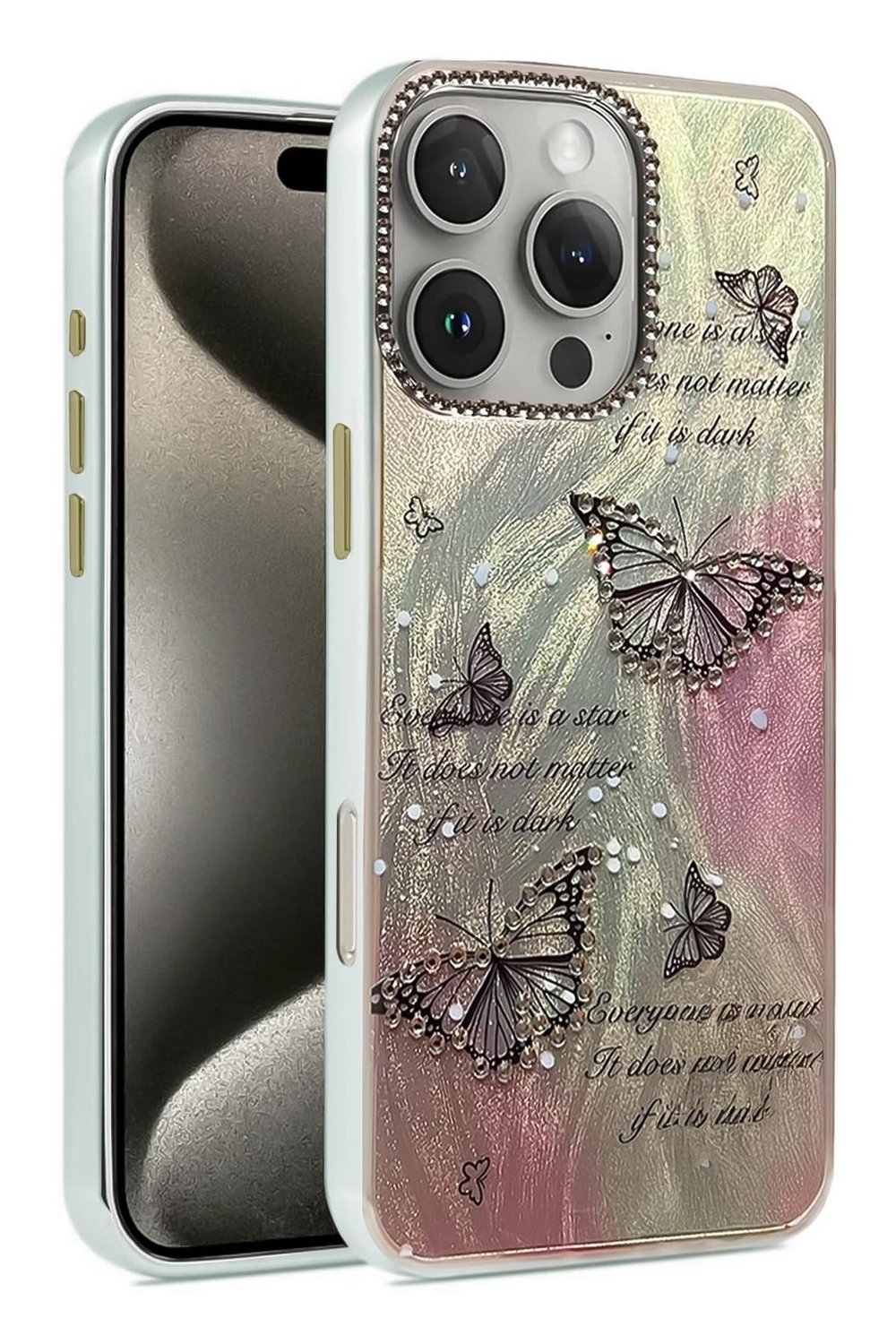 Mey İthalat®  iPhone 16 Pro Kılıf Blade Aynalı Desenli Kapak - Desen 6