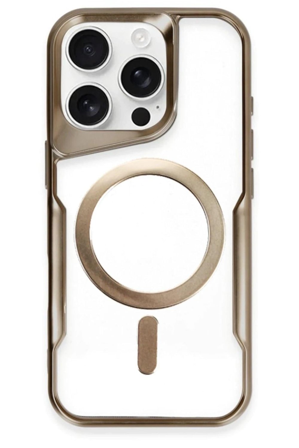 Mey İthalat®  iPhone 16 Pro Kılıf Boyi Magsafe Silikon Kapak - Kahverengi