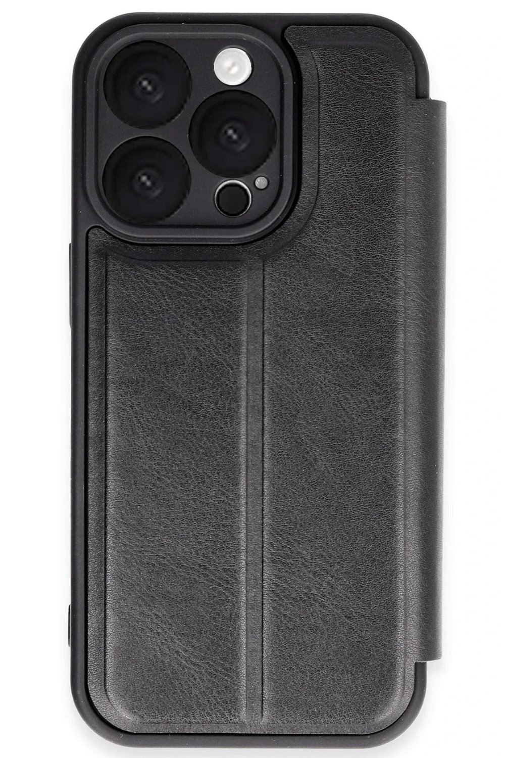 Mey İthalat®  iPhone 16 Pro Kılıf Flip Cover - Siyah