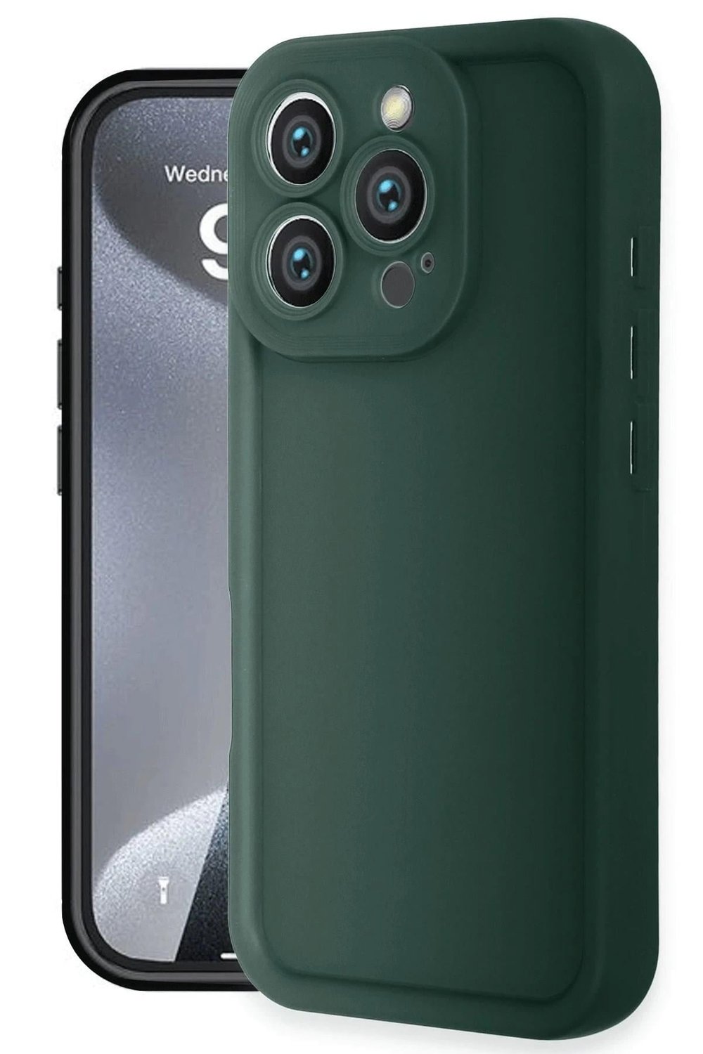 Mey İthalat®  iPhone 16 Pro Kılıf Viera Silikon - Koyu Yeşil