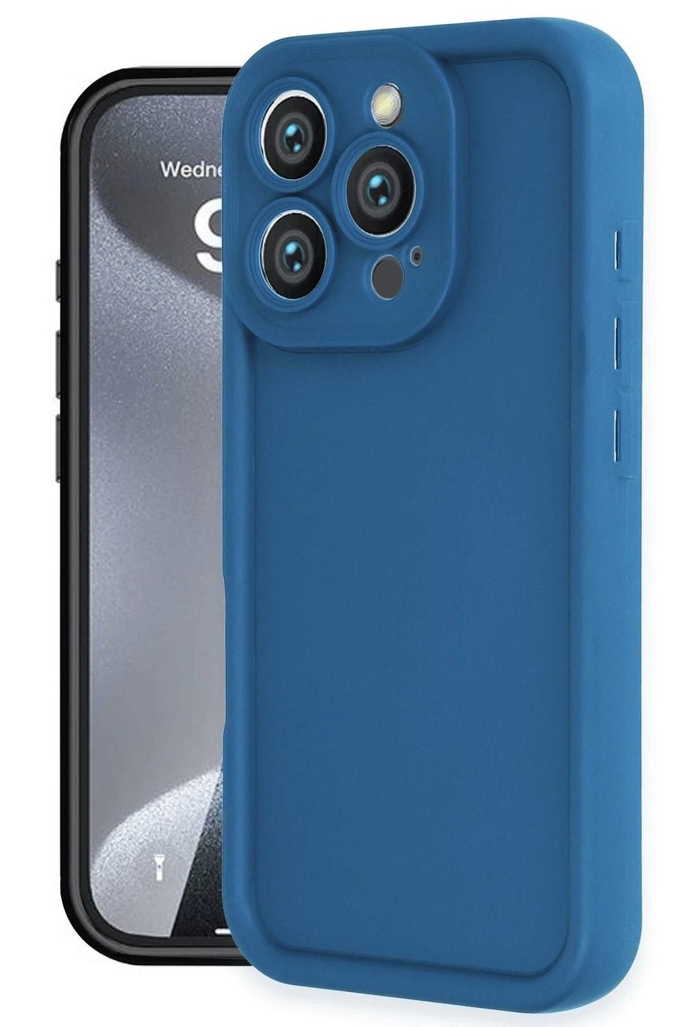 Mey İthalat®  iPhone 16 Pro Kılıf Viera Silikon - Mavi