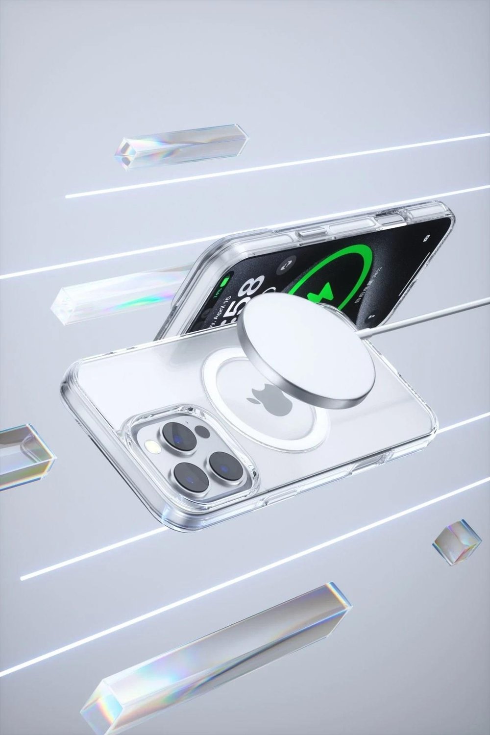 Mey İthalat®  iPhone 16 Pro Max Gleam PC Sert Magsafe Kılıf - Şeffaf
