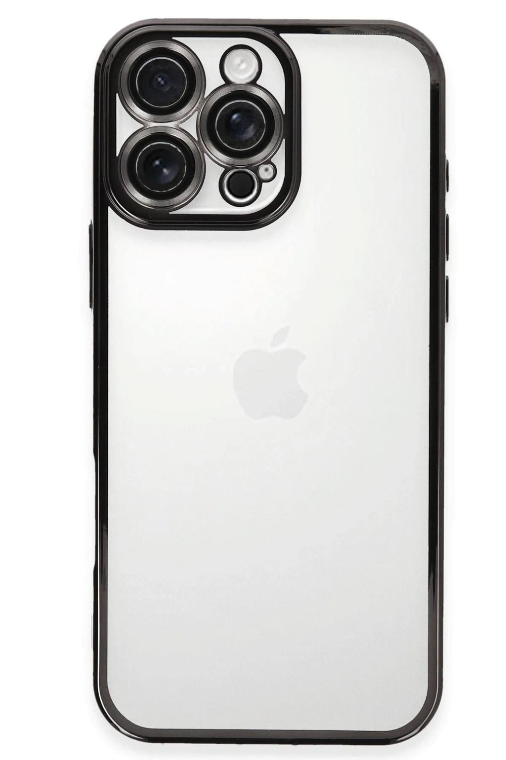 Mey İthalat®  iPhone 16 Pro Max Kılıf  Lensli Silikon - Siyah