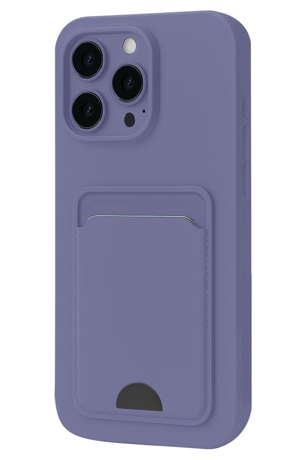 Mey İthalat®  iPhone 16 Pro Max Kılıf Kelvin Kartvizitli Silikon - Lila