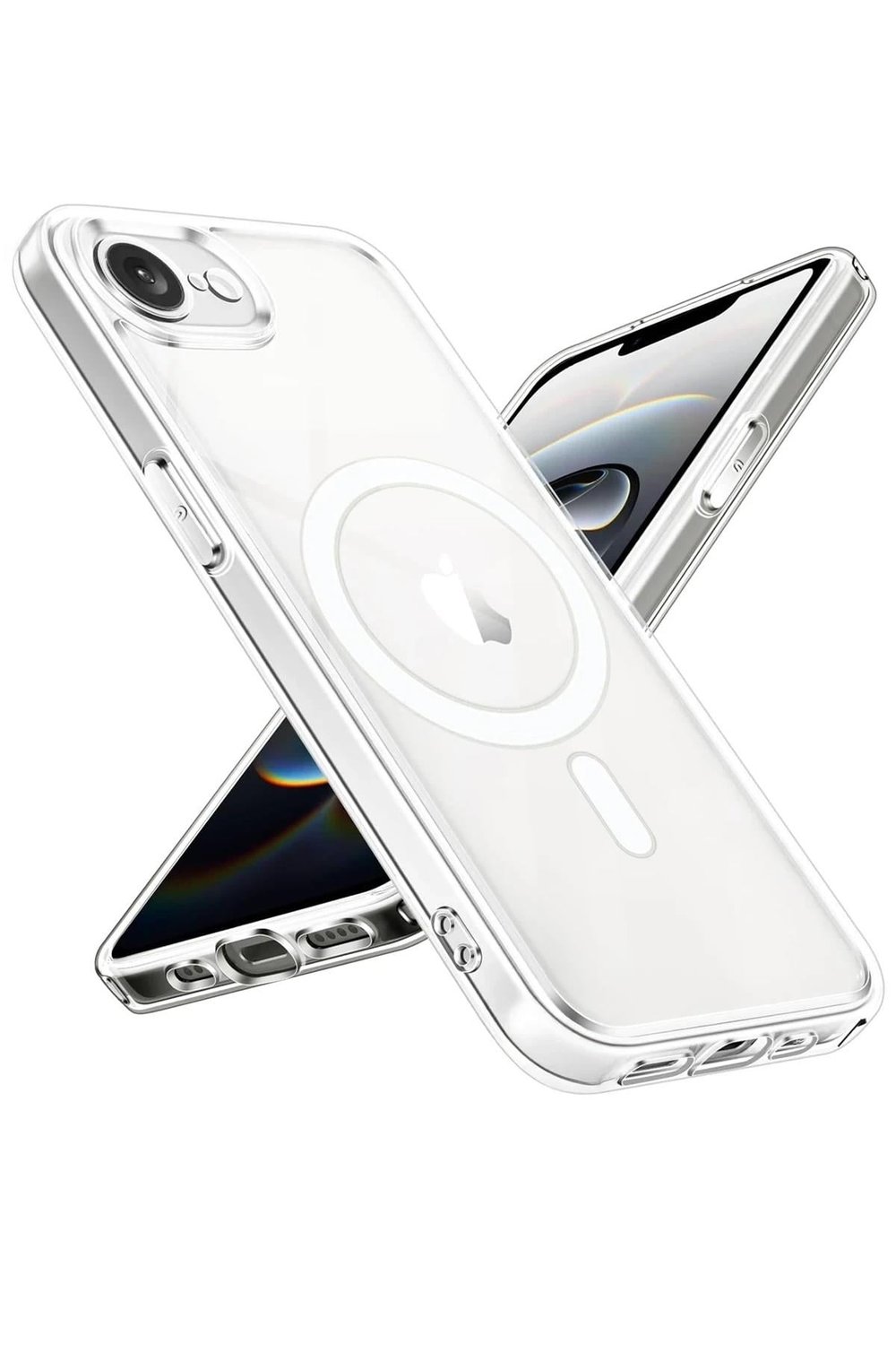 Mey İthalat®  iPhone 16E Kılıf Magneticsafe Şeffaf Silikon - Şeffaf