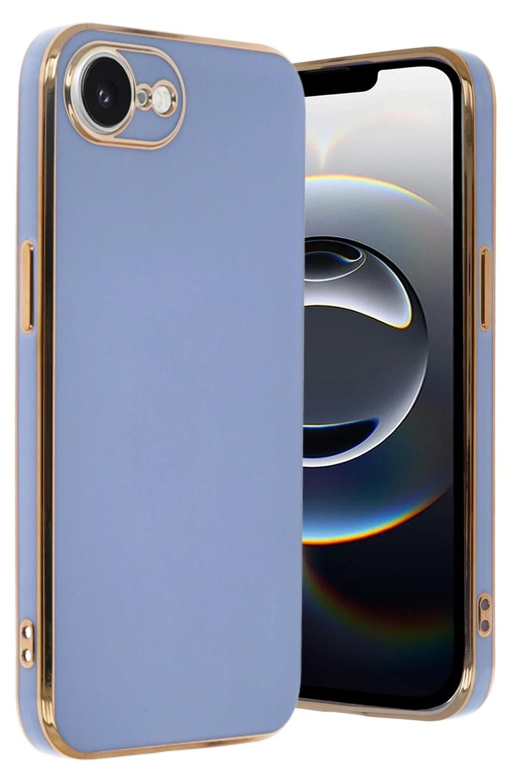 Mey İthalat®  iPhone 16E Kılıf Volet Silikon - Mavi