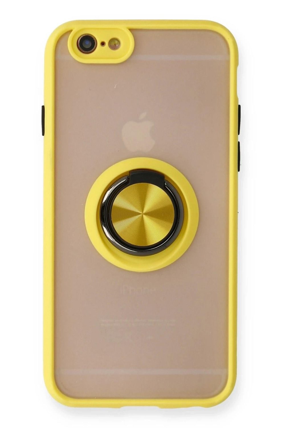 Mey İthalat®  iPhone 6 Kılıf Montreal Yüzüklü Silikon Kapak - Sarı