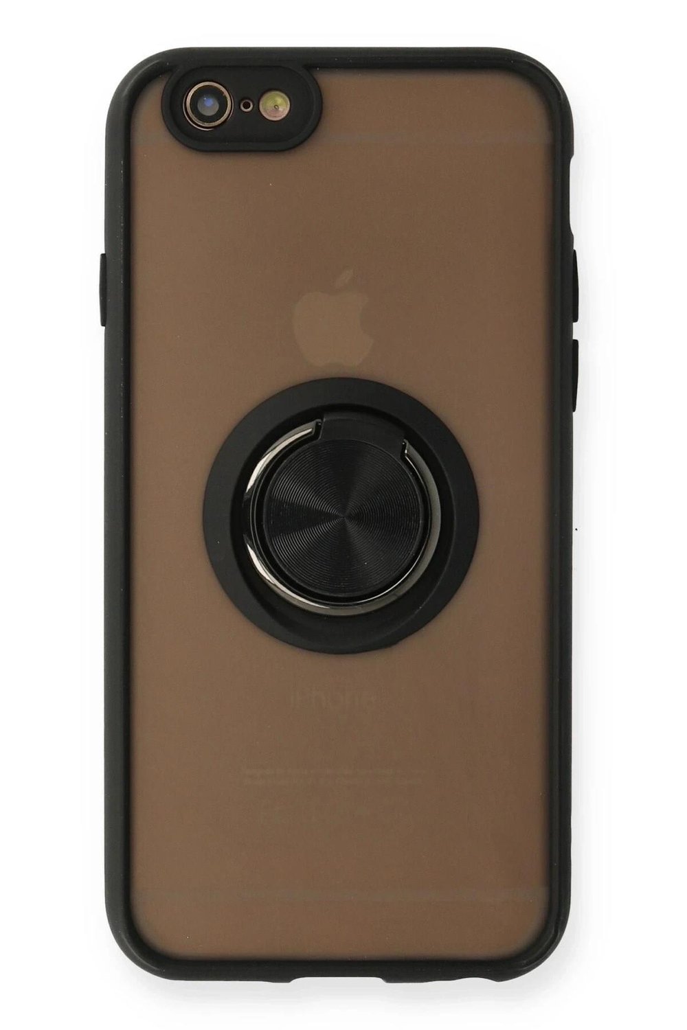 Mey İthalat®  iPhone 6 Kılıf Montreal Yüzüklü Silikon Kapak - Siyah