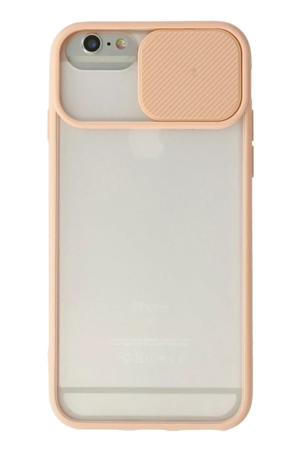 Mey İthalat®  iPhone 6 Plus Kılıf Palm Buzlu Kamera Sürgülü Silikon - Pembe