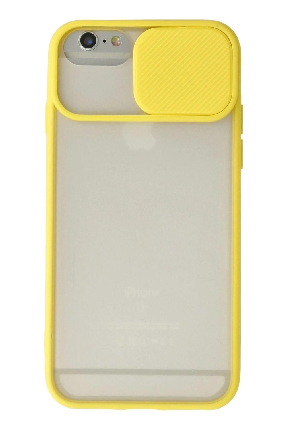 Mey İthalat®  iPhone 6 Plus Kılıf Palm Buzlu Kamera Sürgülü Silikon - Sarı