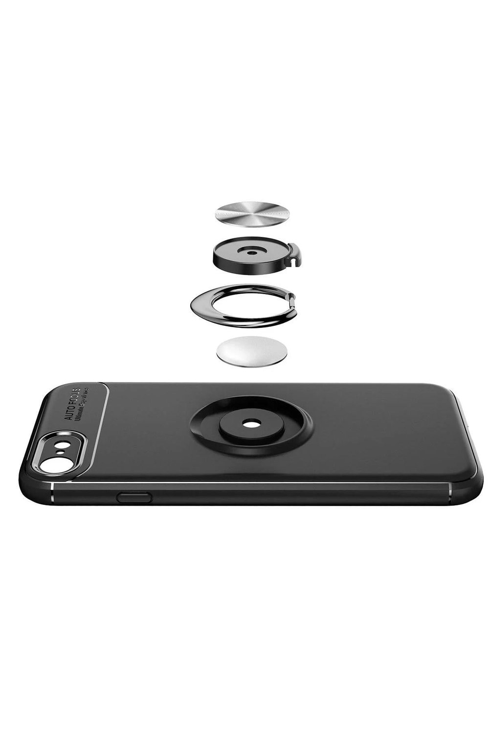 Mey İthalat®  iPhone 7 Kılıf Range Yüzüklü Silikon - Kırmızı