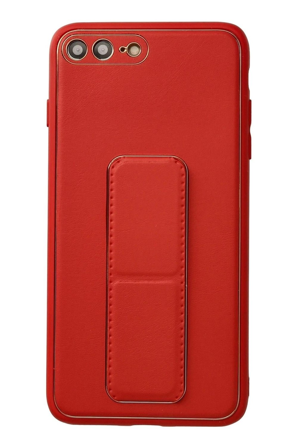 Mey İthalat®  iPhone 7 Plus Kılıf Coco Deri Standlı Kapak - Kırmızı