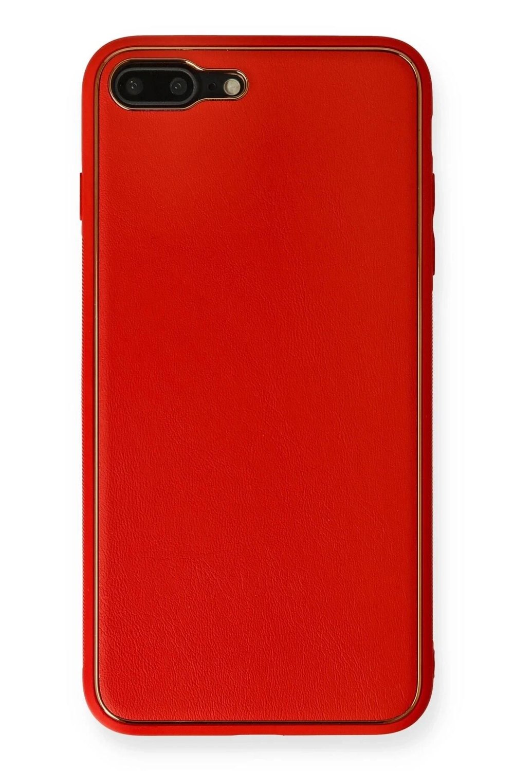 Mey İthalat®  iPhone 7 Plus Kılıf Coco Deri Silikon Kapak - Kırmızı