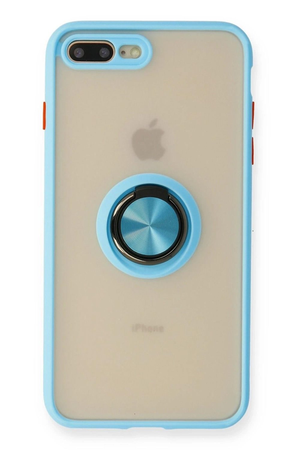 Mey İthalat®  iPhone 7 Plus Kılıf Montreal Yüzüklü Silikon Kapak - Buz Mavi