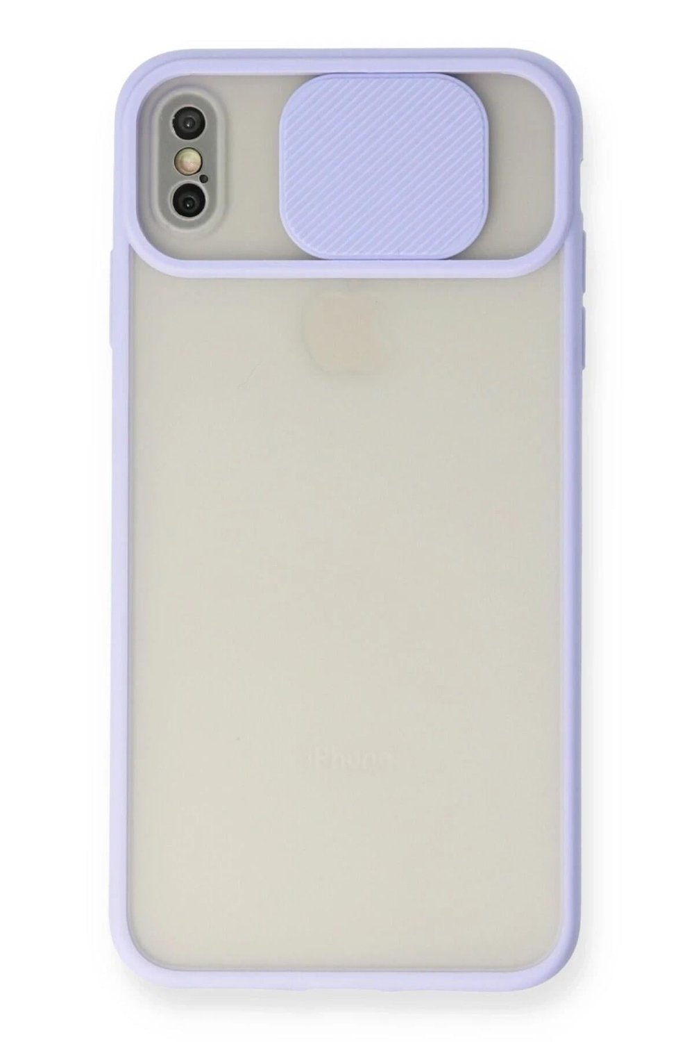 Mey İthalat®  iPhone X Kılıf Palm Buzlu Kamera Sürgülü Silikon - Lila