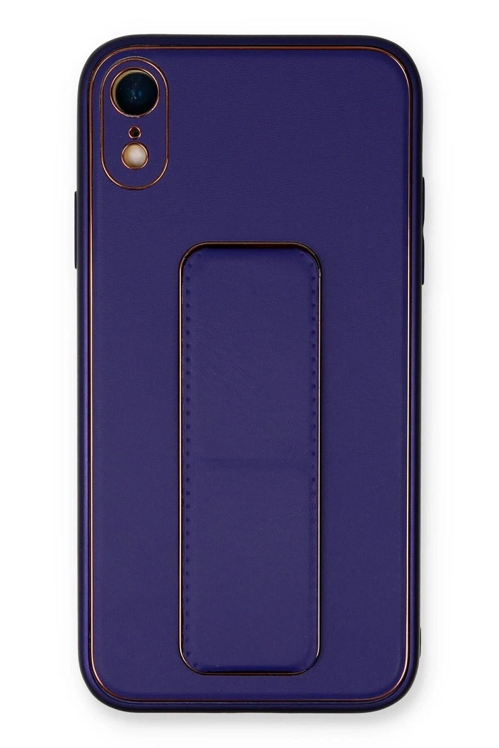 Mey İthalat®  iPhone XR Kılıf Coco Deri Standlı Kapak - Mor