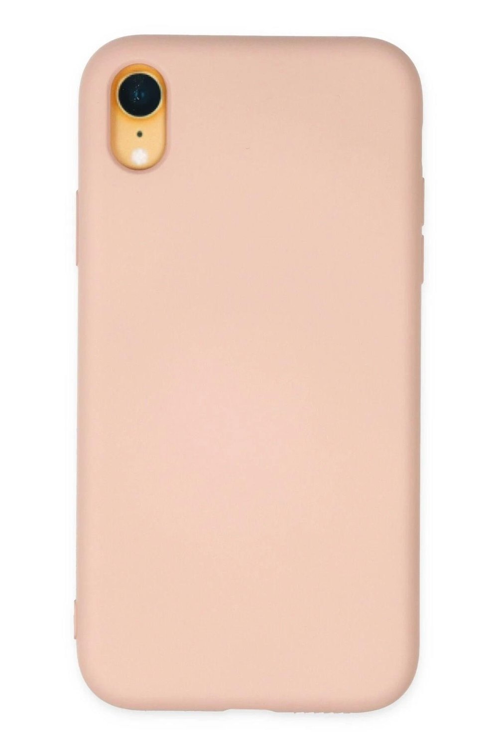 Mey İthalat®  iPhone XR Kılıf Nano içi Kadife Silikon - Pudra