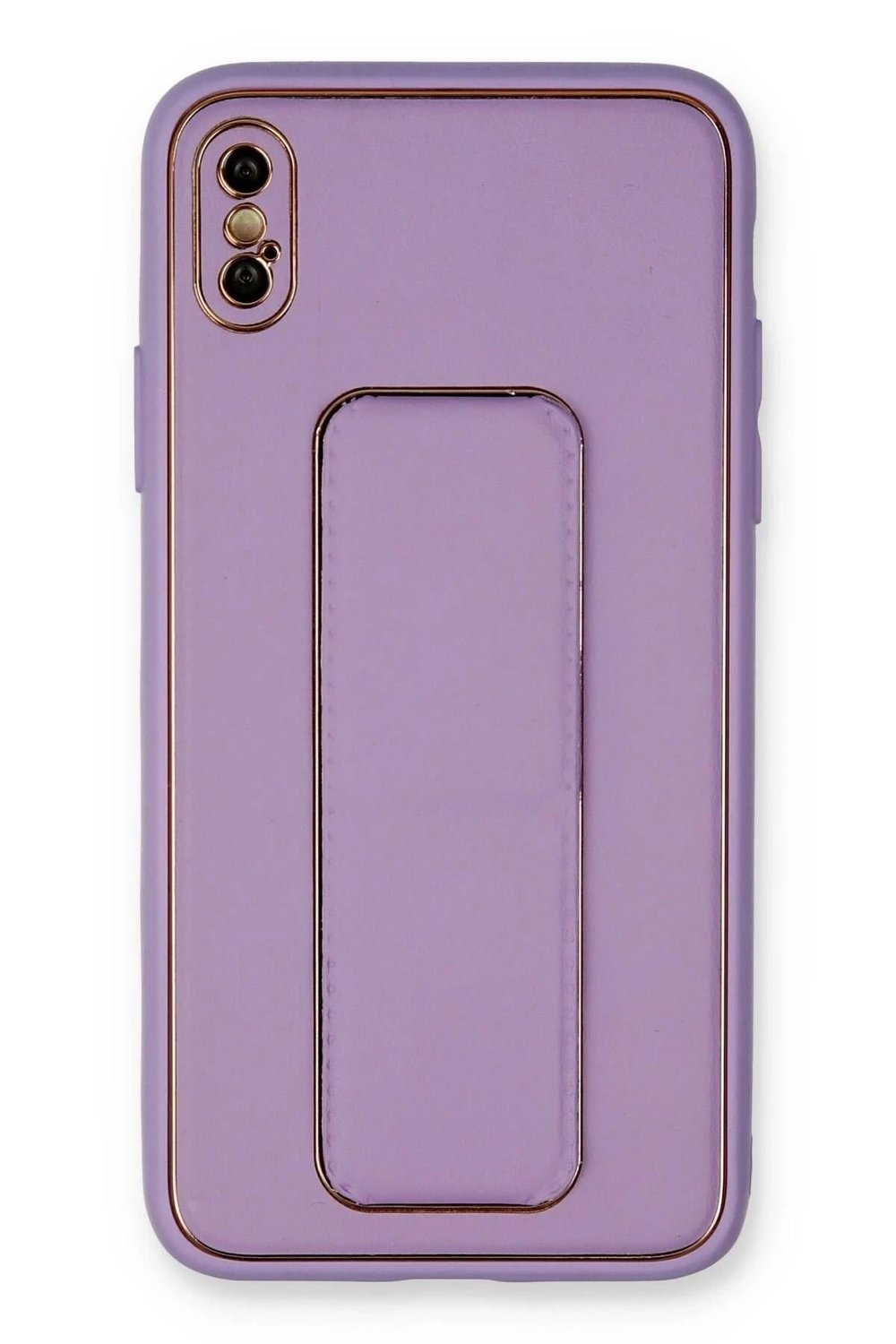 Mey İthalat®  iPhone XS Max Kılıf Coco Deri Standlı Kapak - Koyu Lila