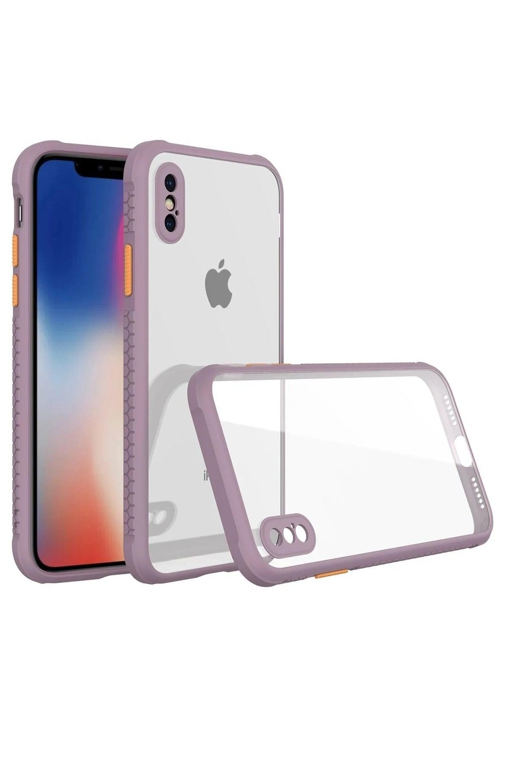 Mey İthalat®  iPhone XS Max Kılıf Miami Şeffaf Silikon - Açık Mor