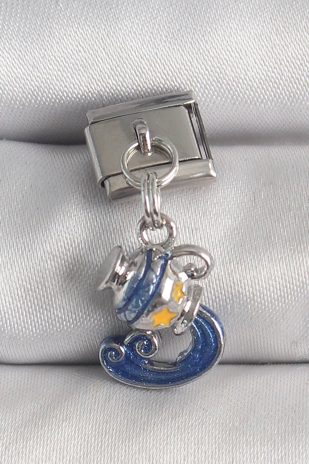 Mey İthalat® 316L Çelik Gümüş Renk Sallantı Kova Burç Model Nomination Charm