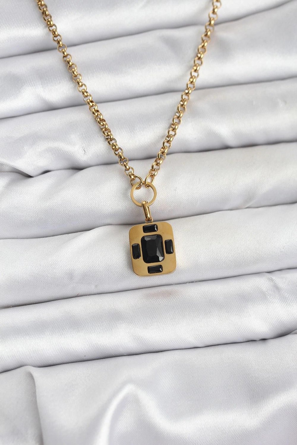 Mey İthalat® 316L Çelik Zincir Gold Renk Vintage Model Kadın Kolye