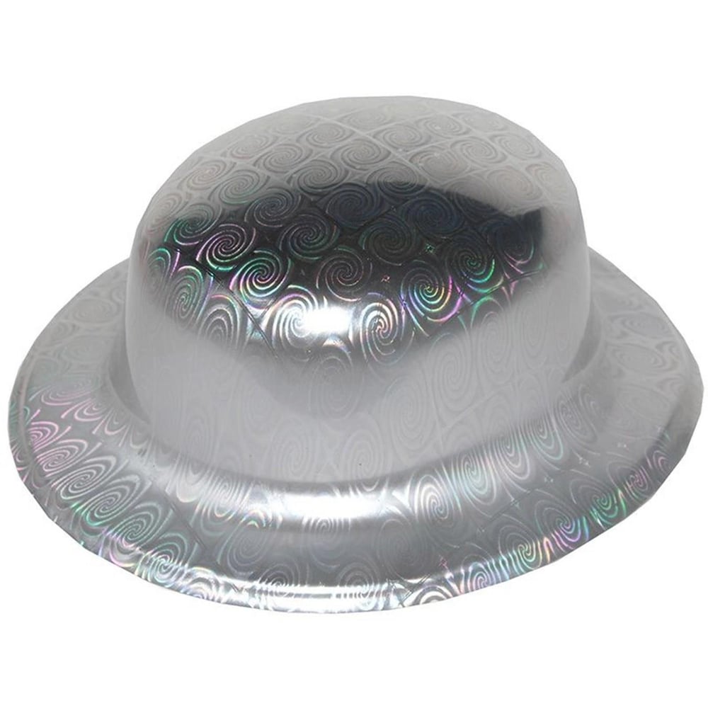 Mey İthalat® Gümüş Renk Hologramlı Plastik Yuvarlak Melon 27x24 cm