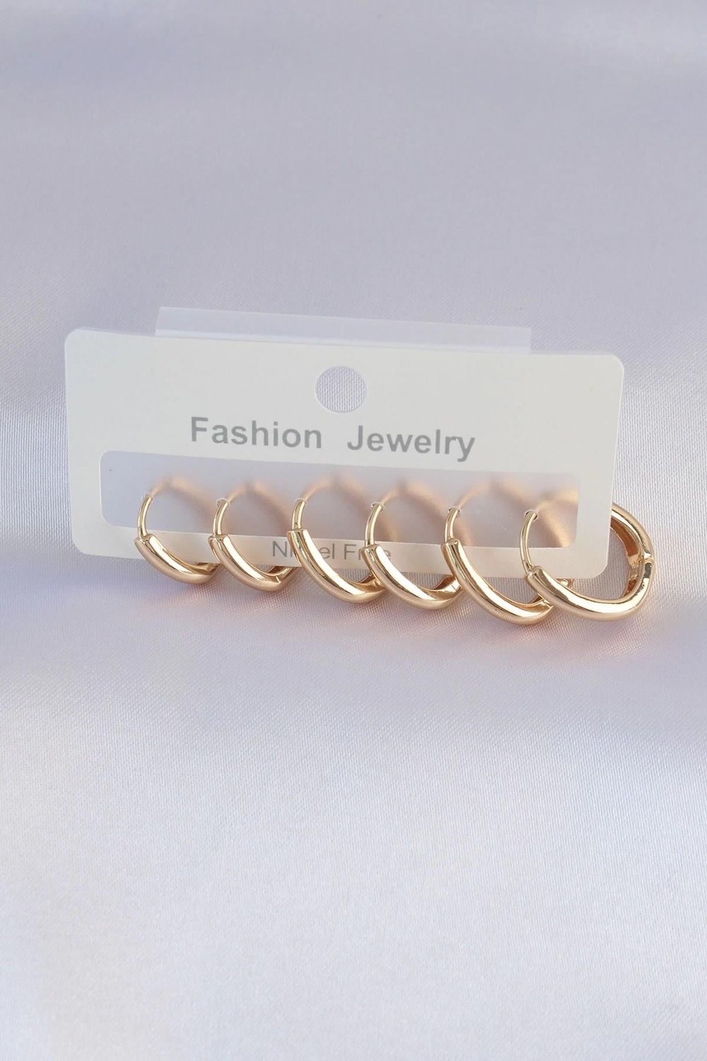 Mey İthalat® Pirinç Gold Renk Oval Küpe Seti