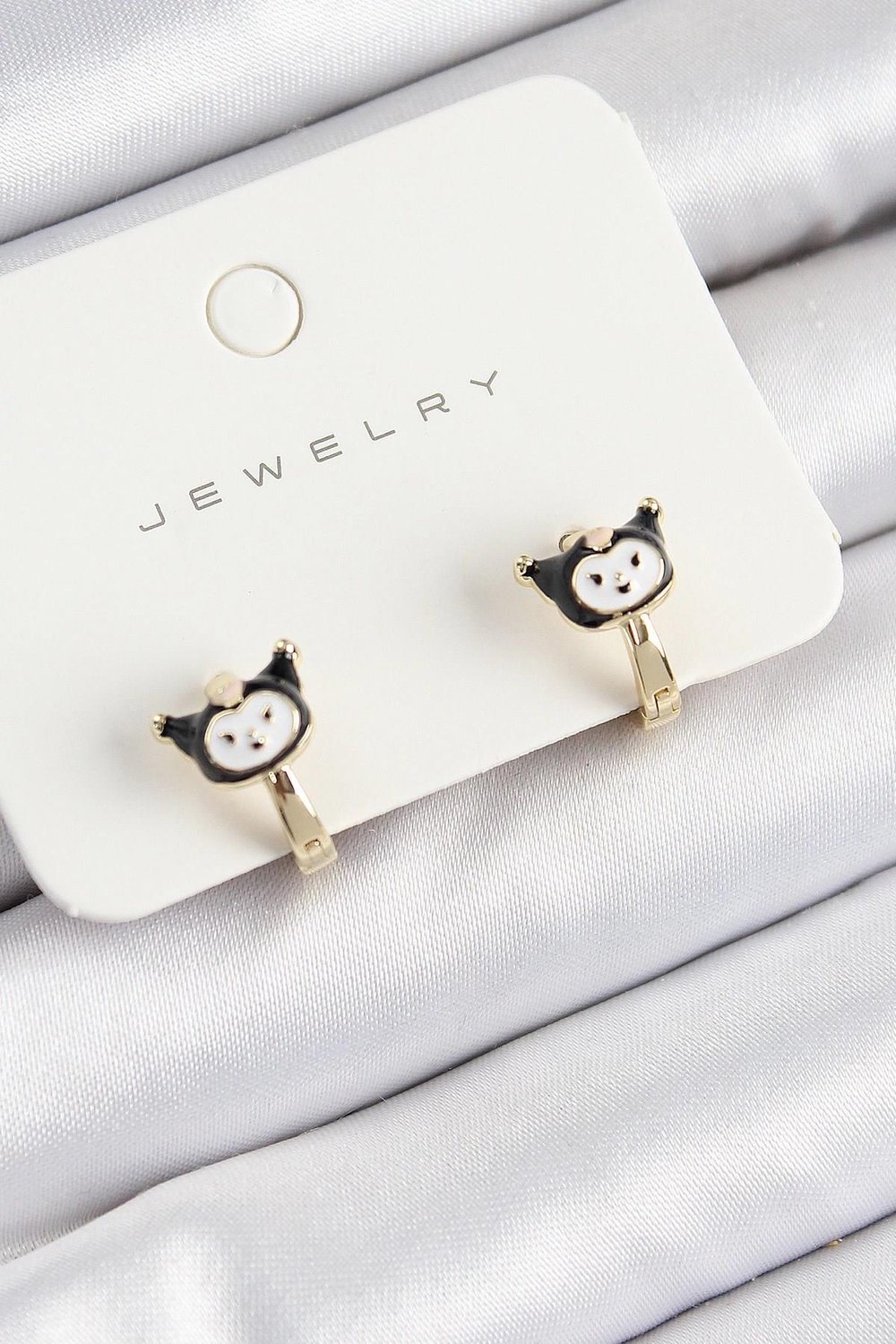 Mey İthalat® Pirinç Kuromi Model Gold Renk Çocuk Küpe