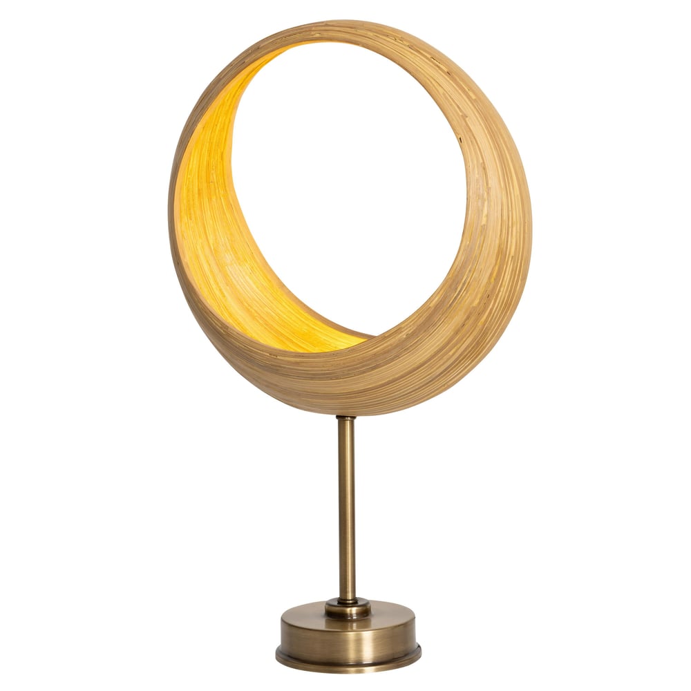 Doğal Bambu Ecliptic Abajur 30 cm