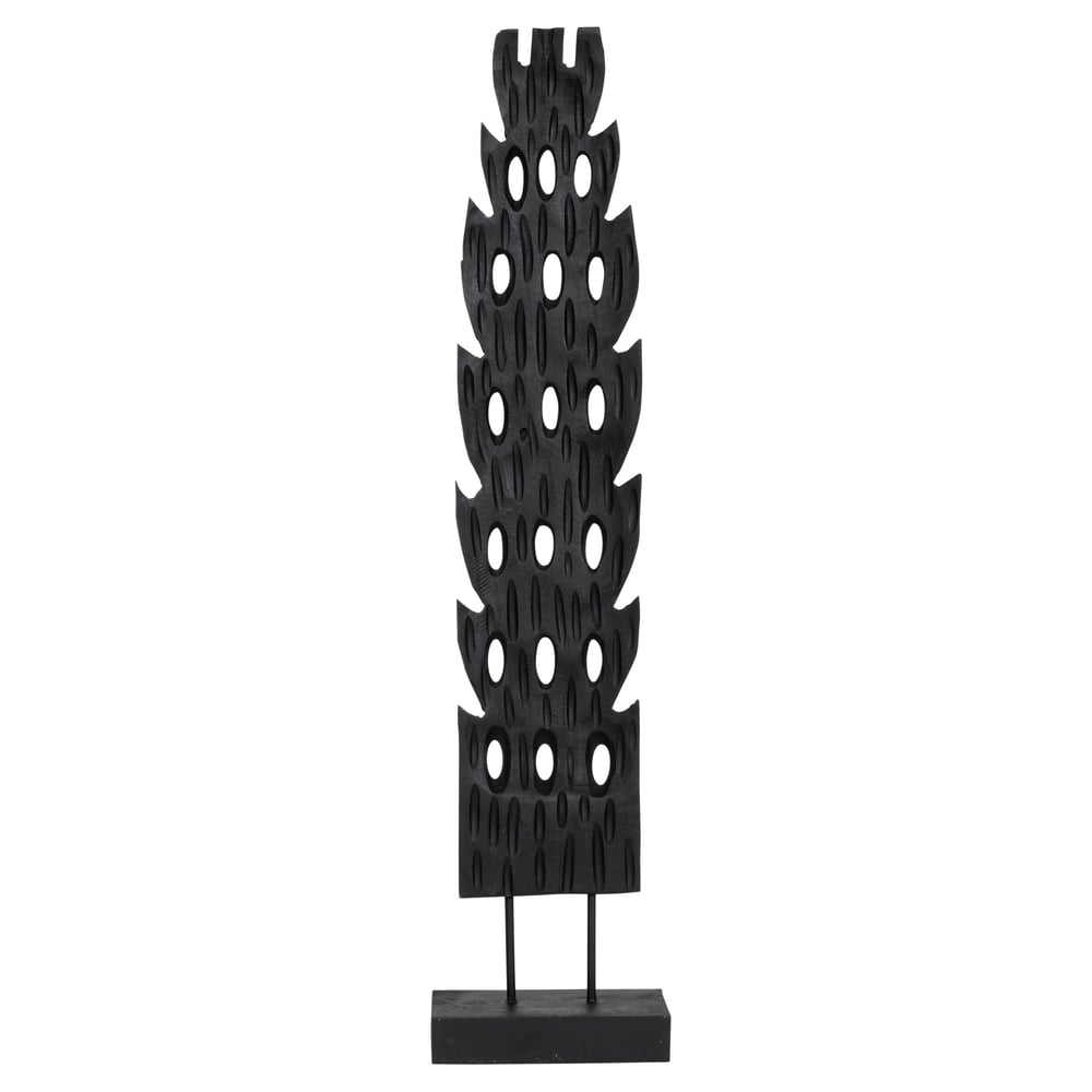 Ayaklı Dekoratif Aksesuar Teak Siyah 18 cm x 10 cm x85 cm