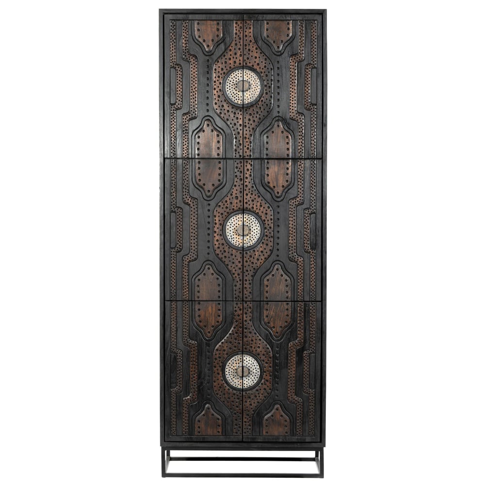 Dekoratif Dolap Ahşap Oymalı 6 kapaklı 80 cm x 40 cm x 235 cm
