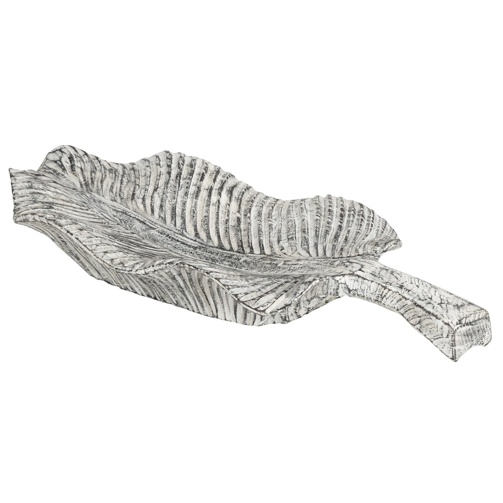 Dekoratif Gondol Leaf Teak Siyah Ağırtılmış 65/63 cm x 28 cm x 10 cm