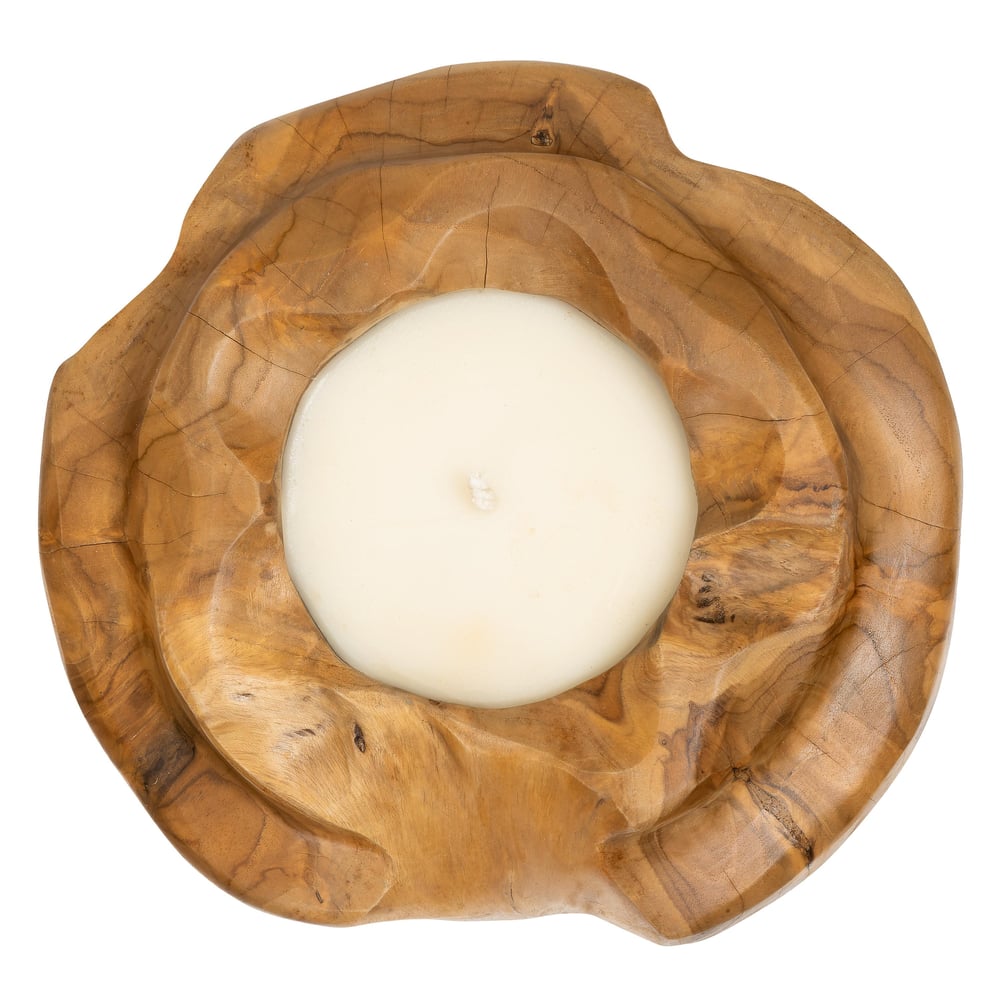 Dekoratif Mum Teak Saksı Formu Ç.30cm